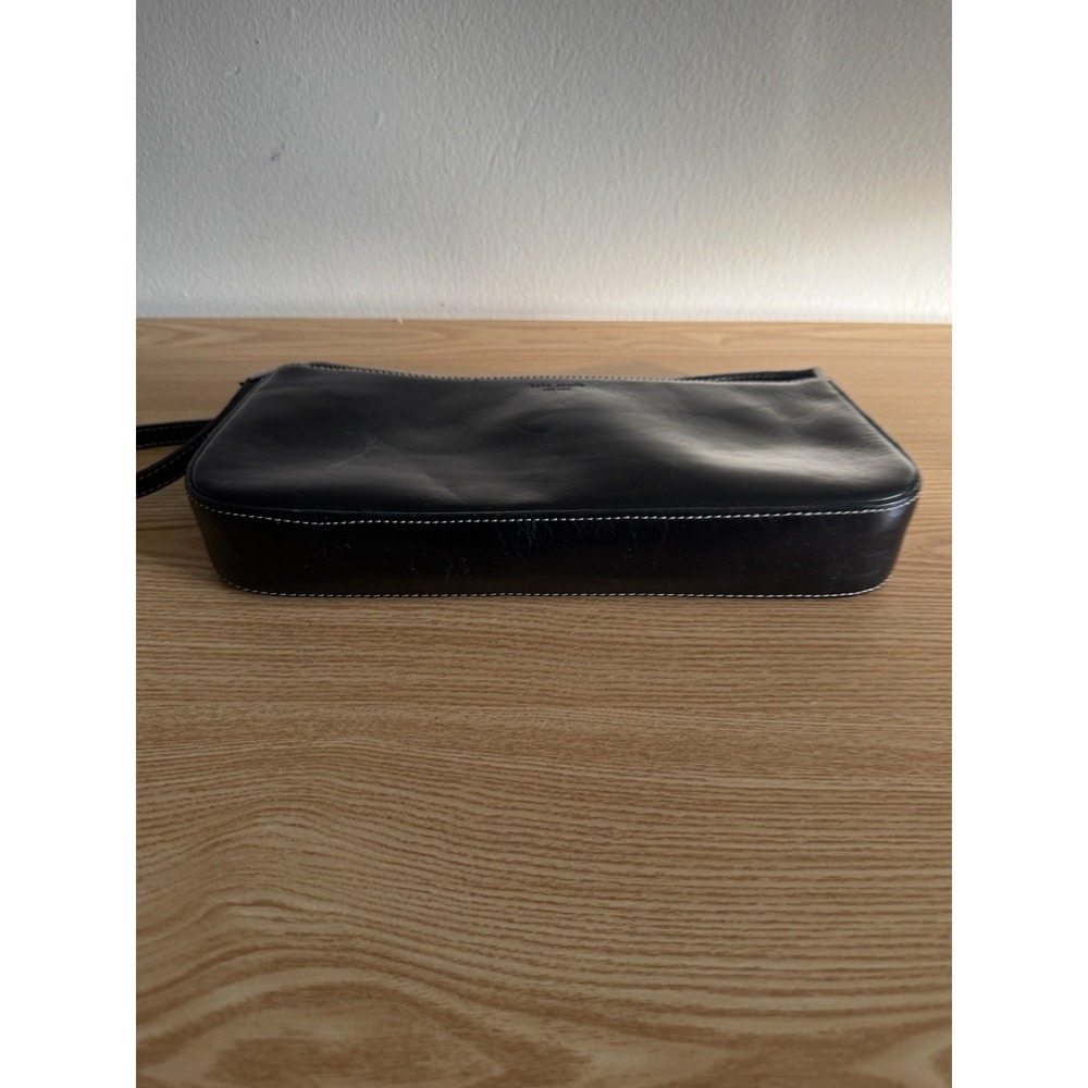 1990s Kate Spade New York Black‎  Leather Baguette Made in Italy - Picture 8 of 10